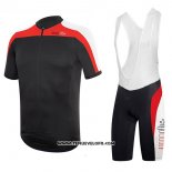 2017 Maillot Ciclismo RH+ Noir et Bleu Manches Courtes et Cuissard