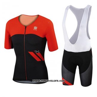 2017 Maillot Ciclismo Sportful Rouge et Noir Manches Courtes et Cuissard