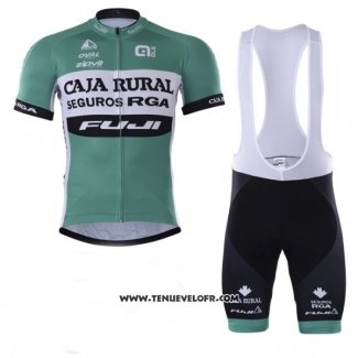 2018 Maillot Ciclismo Caja Rural Vert Blanc Manches Courtes et Cuissard