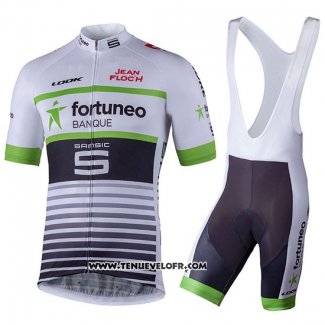 2018 Maillot Ciclismo Fortuneo Samsic Blanc Manches Courtes et Cuissard