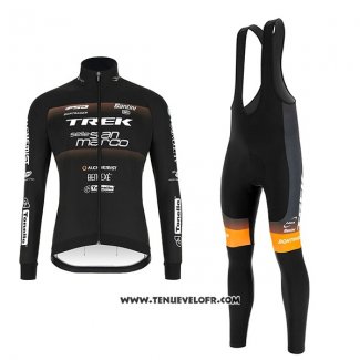 2018 Maillot Ciclismo Trek Selle San Marco Noir Manches Longues et Cuissard