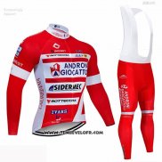 2019 Maillot Ciclismo Androni Giocattoli Rouge Blanc Manches Longues et Cuissard