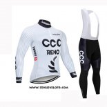 2019 Maillot Ciclismo CCC Blanc Manches Longues et Cuissard