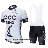 2019 Maillot Ciclismo CCC Blanc Noir Manches Courtes et Cuissard