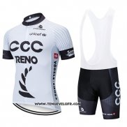 2019 Maillot Ciclismo CCC Blanc Noir Manches Courtes et Cuissard