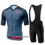 2019 Maillot Ciclismo Castelli Aero Race Bleu Rouge Manches Courtes et Cuissard