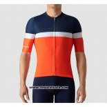 2019 Maillot Ciclismo La Passione Bleu Blanc Orange Manches Courtes et Cuissard