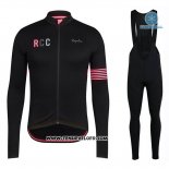 2019 Maillot Ciclismo Rapha Noir Rose Manches Longues et Cuissard