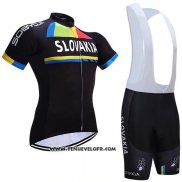 2019 Maillot Ciclismo Slovaquie Noir Manches Courtes et Cuissard