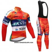 2019 Maillot Ciclismo Vini Fantini Orange Manches Longues et Cuissard