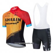 2020 Maillot Ciclismo Bahrain Mclaren Rouge Orange Noir Manches Courtes et Cuissard