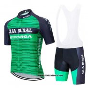 2020 Maillot Ciclismo Caja Rural Vert Noir Manches Courtes et Cuissard