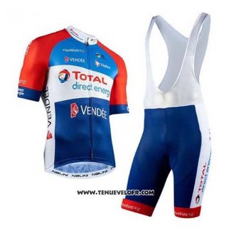 2020 Maillot Ciclismo Direct Energie Rouge Bleu Blanc Manches Courtes et Cuissard