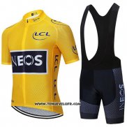 2020 Maillot Ciclismo Ineos Jaune Noir Manches Courtes et Cuissard