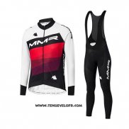 2020 Maillot Ciclismo MMR Blanc Noir Rouge Manches Longues et Cuissard