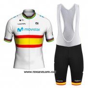 2020 Maillot Ciclismo Movistar Champion Espagne Manches Courtes et Cuissard