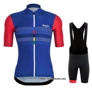 2020 Maillot Ciclismo Rapha Rouge Bleu Manches Courtes et Cuissard