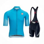 2021 Maillot Cyclisme Castelli Lumiere Bleu Manches Courtes et Cuissard
