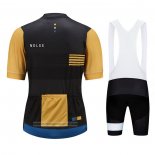 2021 Maillot Cyclisme Le Col Marron Jaune Manches Courtes et Cuissard