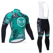 2021 Maillot Cyclisme Vital Concept-BB Hotels Vert Manches Longues et Cuissard