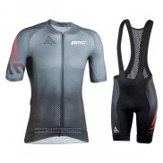 2022 Maillot Cyclisme BMC Gris Manches Courtes et Cuissard