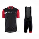 2023 Maillot Cyclisme Craft Rouge Noir Manches Courtes Et Cuissard