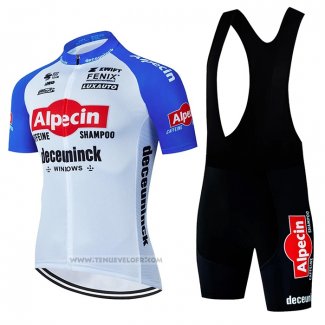 2024 Maillot Cyclisme Alpecin Deceuninck Blanc Noir Manches Courtes et Cuissard