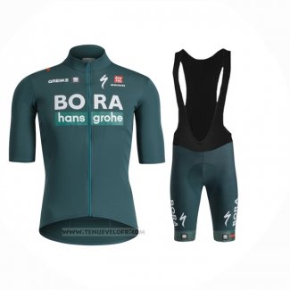 2024 Maillot Cyclisme Bora-Hansgrone Vert Manches Courtes et Cuissard