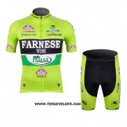 Maillot Ciclismo Farnese Noir et Vert Manches Courtes et Cuissard