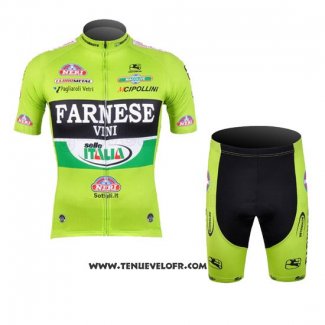 Maillot Ciclismo Farnese Noir et Vert Manches Courtes et Cuissard