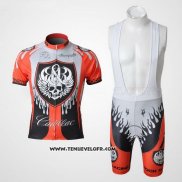 2010 Maillot Ciclismo Rock Racing Rouge et Bleu Clair Manches Courtes et Cuissard