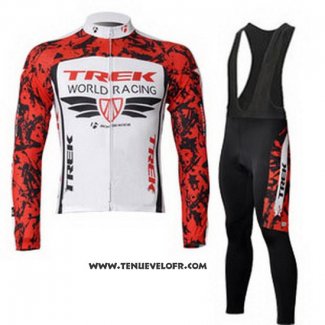 2011 Maillot Ciclismo Trek Rouge et Blanc Manches Longues et Cuissard