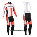 2013 Maillot Ciclismo Kuota Blanc et Rouge Manches Longues et Cuissard