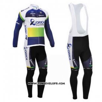 2013 Maillot Ciclismo Orica GreenEDGE Bleu Manches Longues et Cuissard