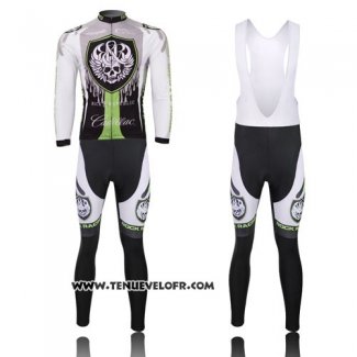 2013 Maillot Ciclismo Rock Racing Noir et Vert Manches Longues et Cuissard