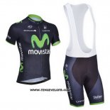 2014 Maillot Ciclismo Movistar Noir Manches Courtes et Cuissard