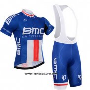 2015 Maillot Ciclismo BMC Champion Etats Unis Bleu Manches Courtes et Cuissard