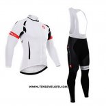 2015 Maillot Ciclismo Castelli Blanc et Noir Manches Longues et Cuissard