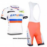 2015 Maillot Ciclismo Katusha Blanc Manches Courtes et Cuissard