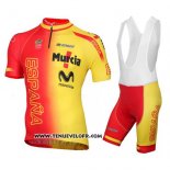 2016 Maillot Ciclismo Espagne Jaune et Rouge Manches Courtes et Cuissard