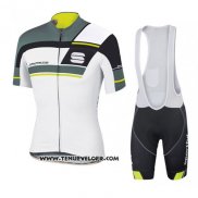 2016 Maillot Ciclismo Sportful Blanc et Gris Manches Courtes et Cuissard