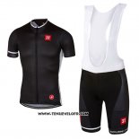 2017 Maillot Ciclismo Castelli Profond Noir Manches Courtes et Cuissard