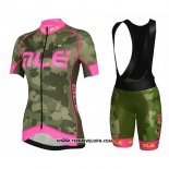 2017 Maillot Ciclismo Femme ALE Camouflage Manches Courtes et Cuissard