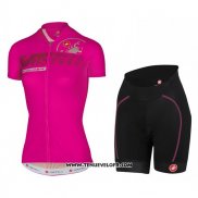 2017 Maillot Ciclismo Femme Castelli Rose Manches Courtes et Cuissard