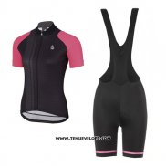 2017 Maillot Ciclismo Femme Etxeondo Neo Noir et Rose Manches Courtes et Cuissard