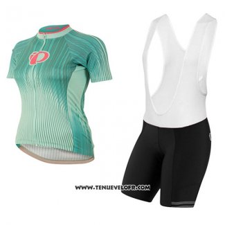 2017 Maillot Ciclismo Femme Pearl Izumi Vert et Blanc Manches Courtes et Cuissard