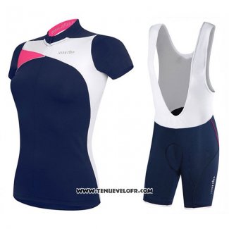 2017 Maillot Ciclismo Femme RH+ Bleu Manches Courtes et Cuissard