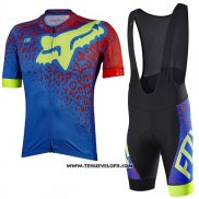 2017 Maillot Ciclismo Fox Ascent Comp Bleu Manches Courtes et Cuissard