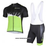 2017 Maillot Ciclismo Inverse Noir et Vert Manches Courtes et Cuissard