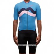 2017 Maillot Ciclismo MAAP Fat Stripe Bleu Manches Courtes et Cuissard